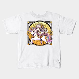 Golden anime unicorn Kids T-Shirt